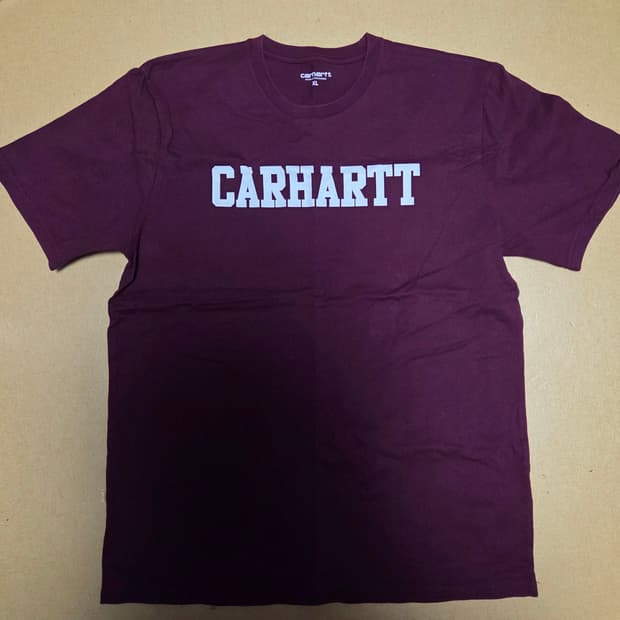 칼하트 로고 반팔 티셔츠 버건디 XL