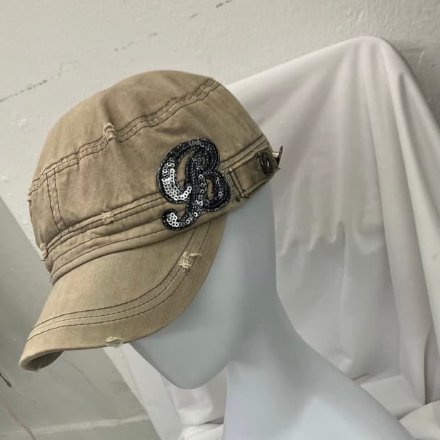 스팽글 데미지 볼캡