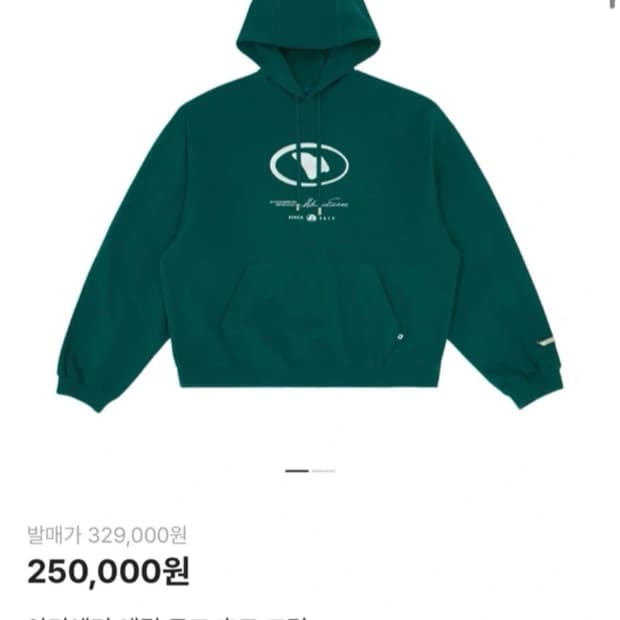 아더에러 에틱로고 후드 그린