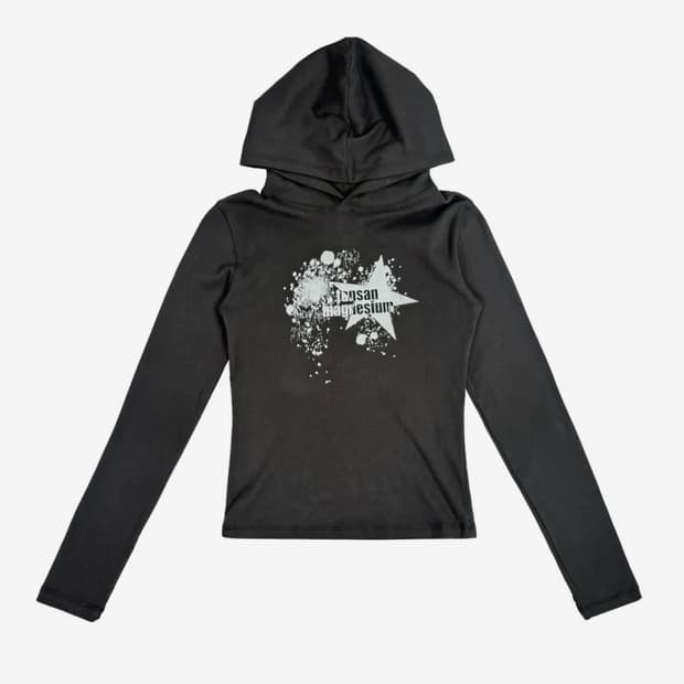 탄산마그네슘 초크 스타 후디 롱슬리브 차콜 새상품