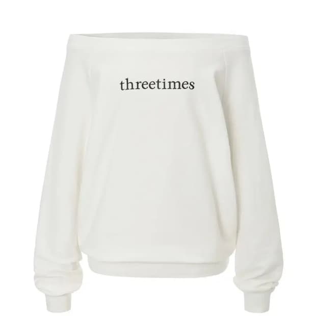 쓰리타임즈 로고 오프탑 화이트 m