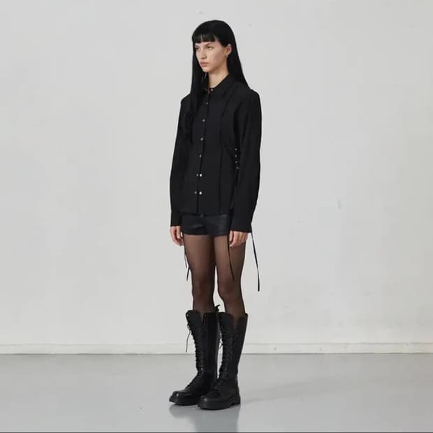 [르가넷] CHLOE CORSET shirt (black)