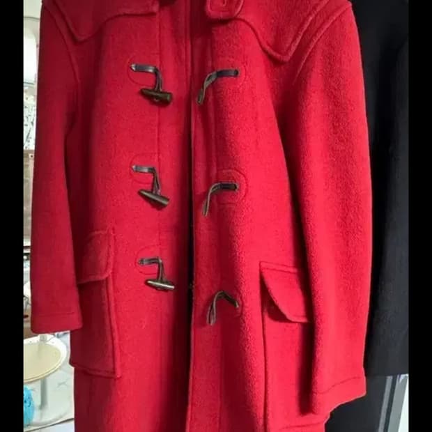 레드 더플코트 떡볶이 코트 빈티지 