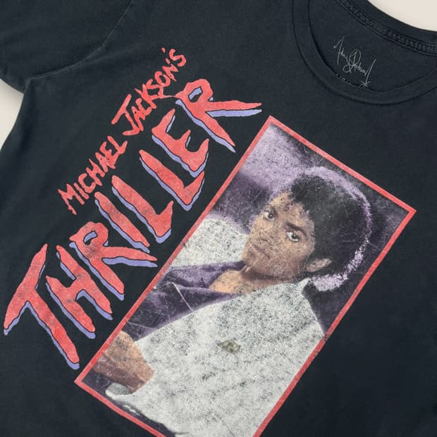 마이클 잭슨 Thriller 공식 머천다이즈 블랙 티셔츠 L