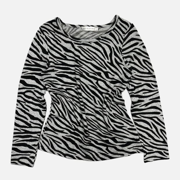 zebra pattern knit t-shirt