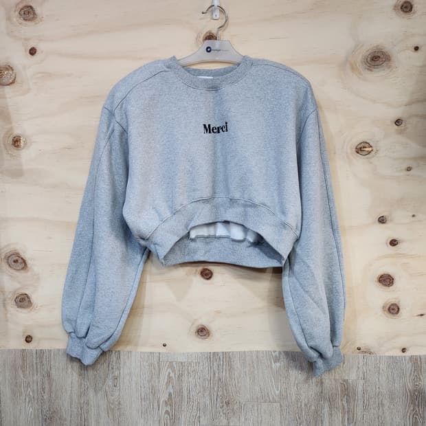 636) 여성 기모 크롭 맨투맨