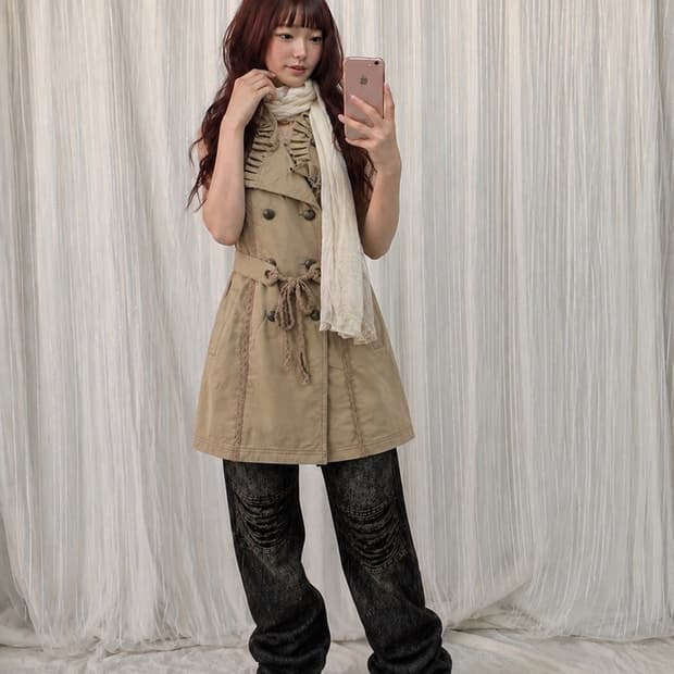 베이지 코튼 원피스