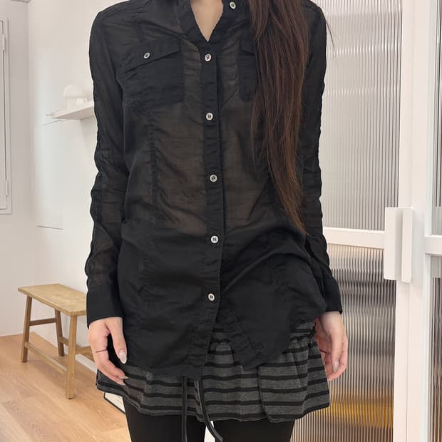 osaka see through shirring shirts