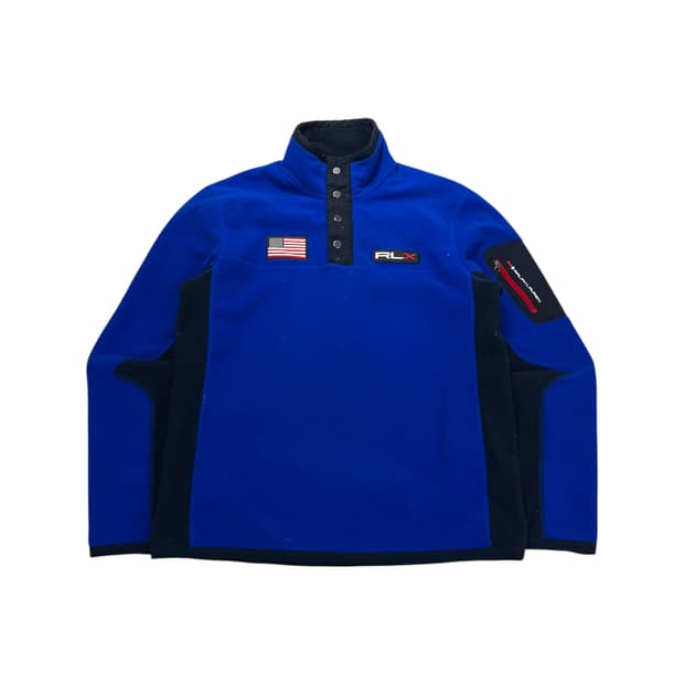 100 폴로 랄프로렌 RLX 성조기 반집업 후리스