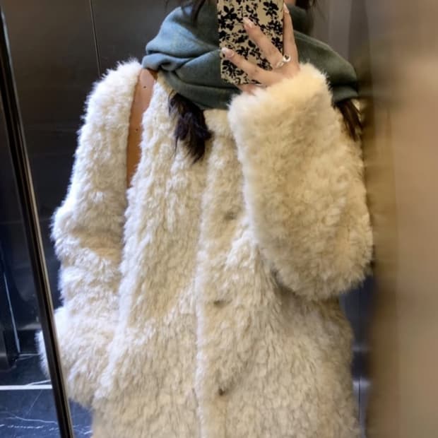 (무료배송) 고퀄 리얼 양모 램스울 퍼자켓 새 것