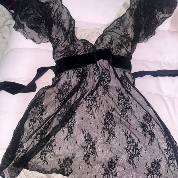 히메갸루 블랙핑크 끈 원피스🎀🖤