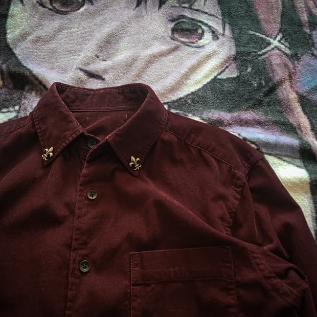 '00s Fleur de lis Stud Corduroy Shirts