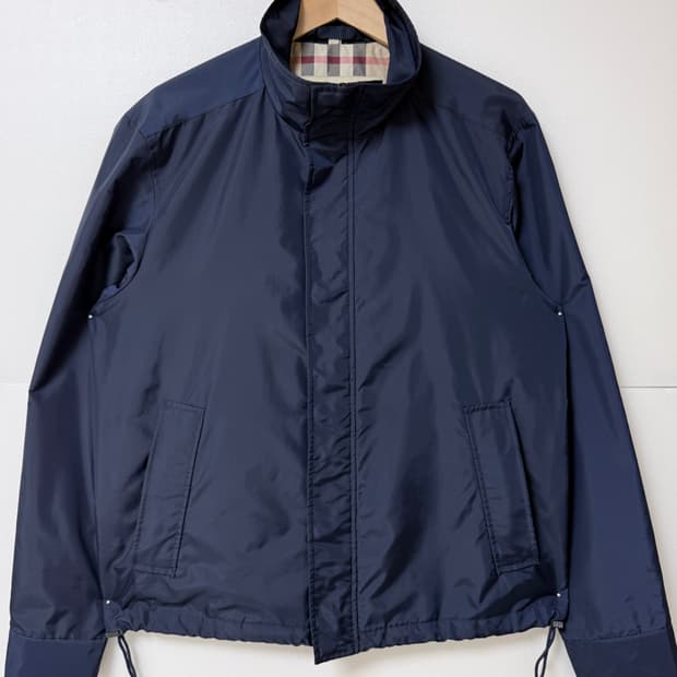 💙 버버리 런던 바람막이 자켓 L / 네이비 노바체크 집업 자켓