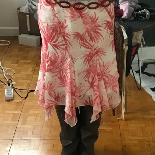 vintage ruffle pattern skirt (26inch)