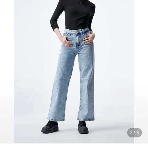 타미진스 여성 루즈핏 라이트 블루 데님팬츠