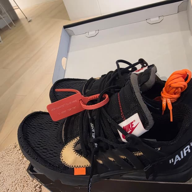 나이키 오프화이트 프레스토 블랙 270