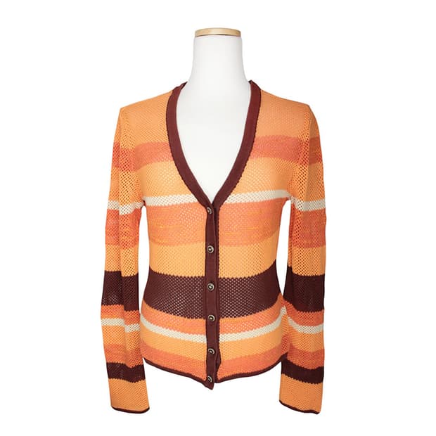 에스까다 오렌지 니트 가디건 44, 55
