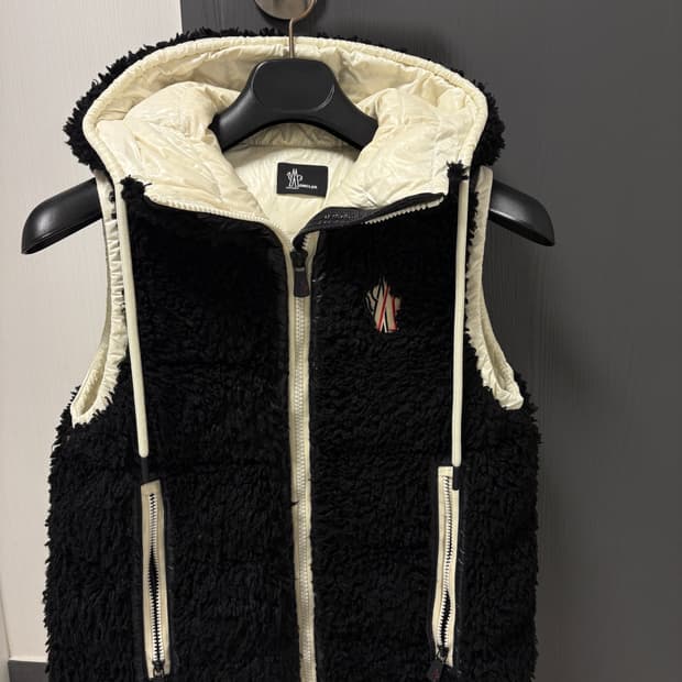 몽클레어 그르노블 패딩 조끼 패디드 테디 지퍼업 s