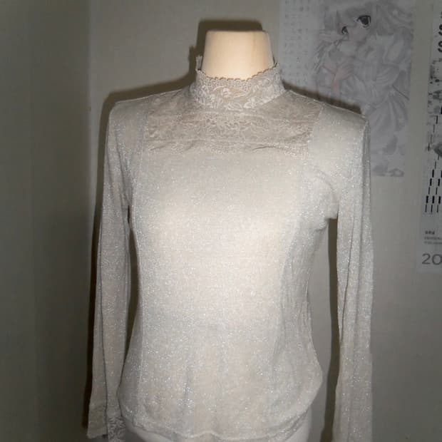 Glitter Lace High Neck Top 