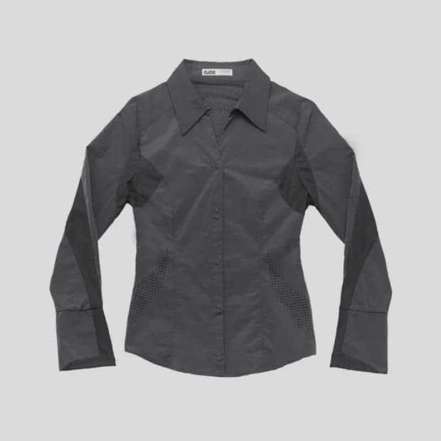 오호스 에어리 더블 스냅 셔츠/차콜