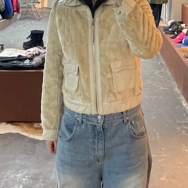 베네통 퍼 가죽디테일 자켓 H1789