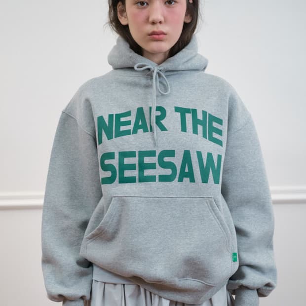 노컨텐츠 후드티 멜란지그린