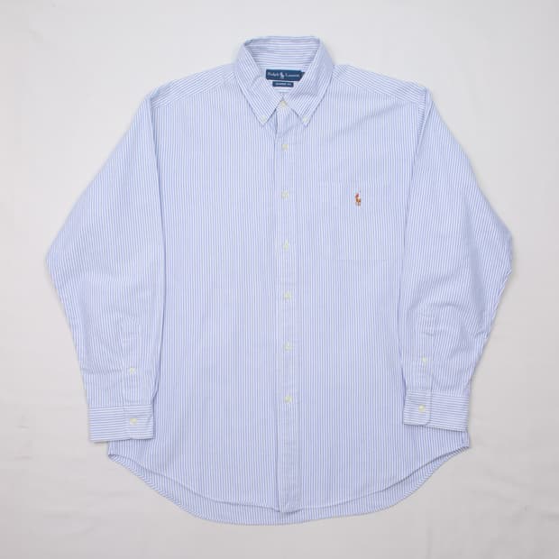 폴로 랄프로렌 옥스포드 스트라이프 셔츠 블루 화이트