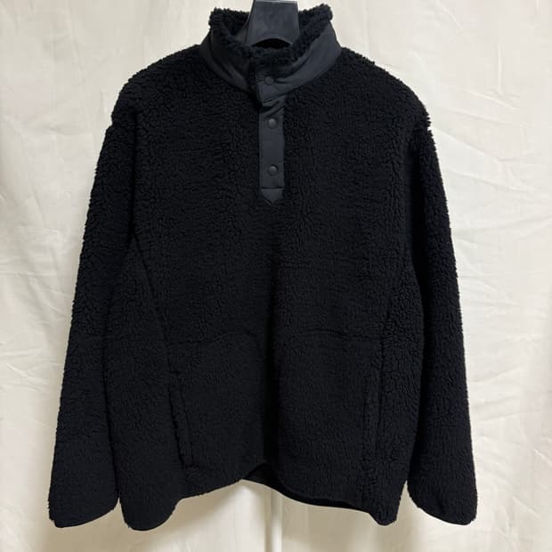 유니클로 X 화이트마운티니어링 후리스 스냅 풀오버 / 블랙, M