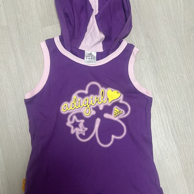 아디다스 빈티지 후드 나시 퍼플