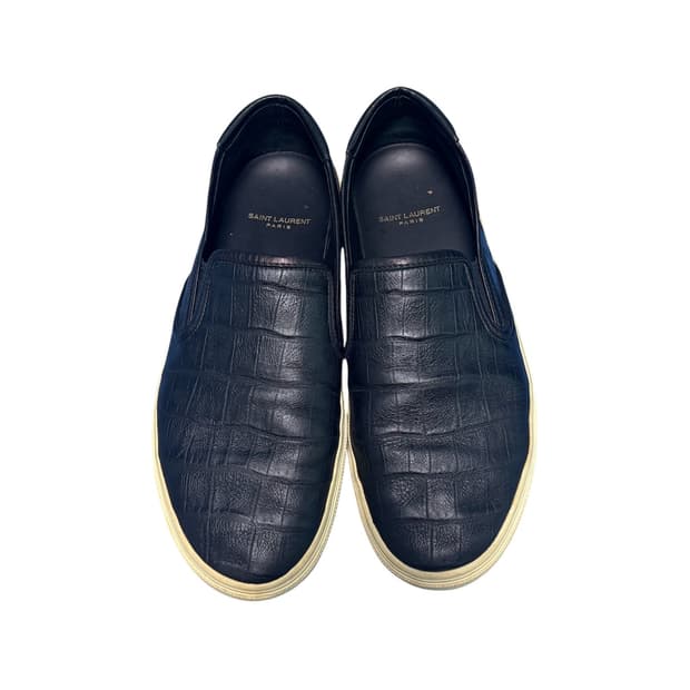 Saint Laurent Crocodile Leather Slip Ons