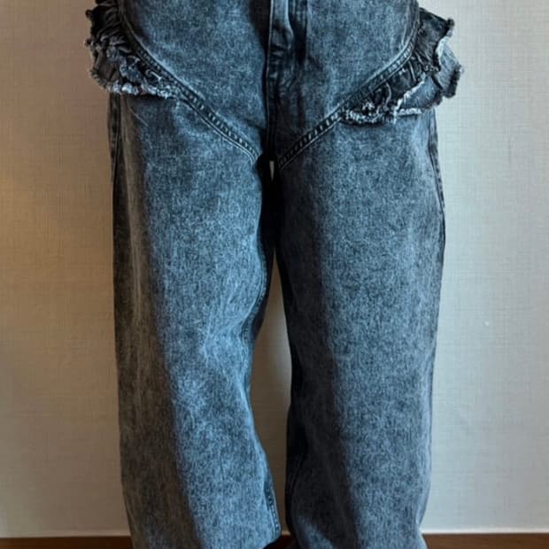 울리카상투스 프릴 흑청 데님 m