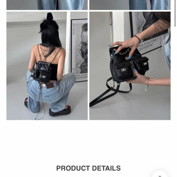 딜라잇제이 퀄팅 체인 미니 백팩