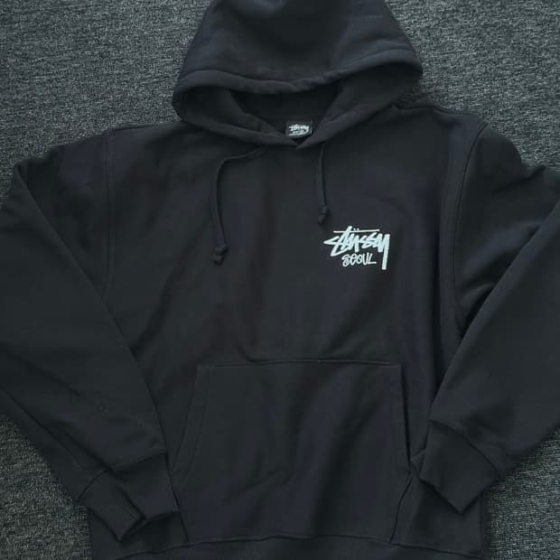 [M] 스투시 스탁 서울 후드 블랙