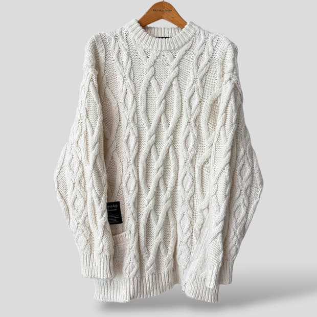 (S)GU 지유 언더커버 헤비 케이블 니트 스웨트