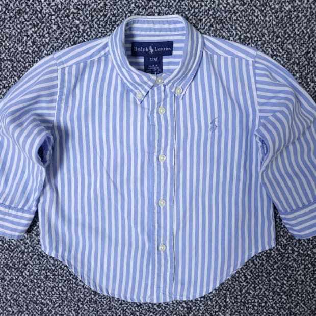 [무료배송][12M]폴로 베이비 스트라이프 셔츠 남방