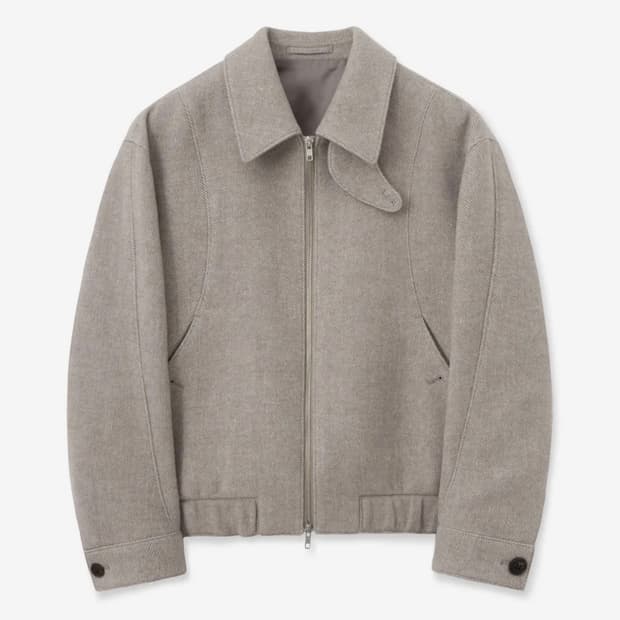 (L) 더니트컴퍼니 울 헤링본 블루종 [베이지]