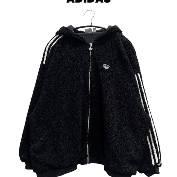 (L) 아디다스 파이어버드 뽀글이 플리스 자켓 블랙