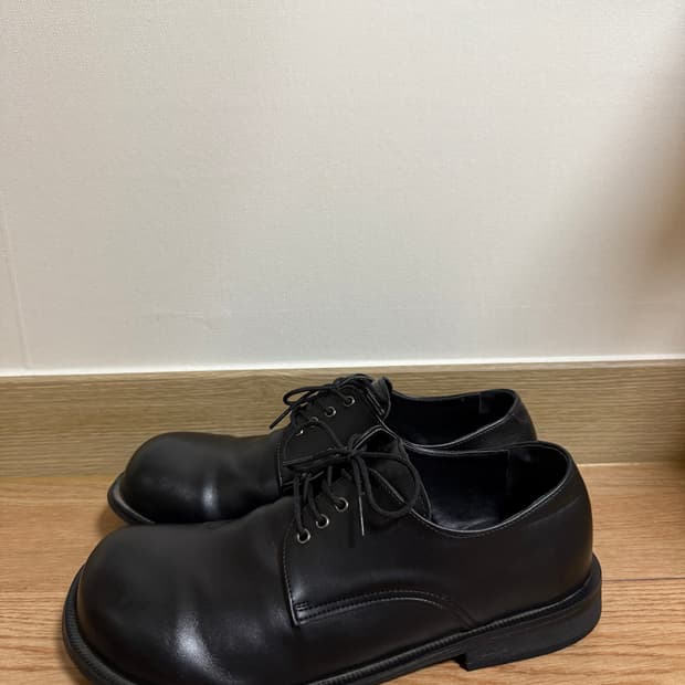(270size) 빈티지 레더 블랙 더비슈즈