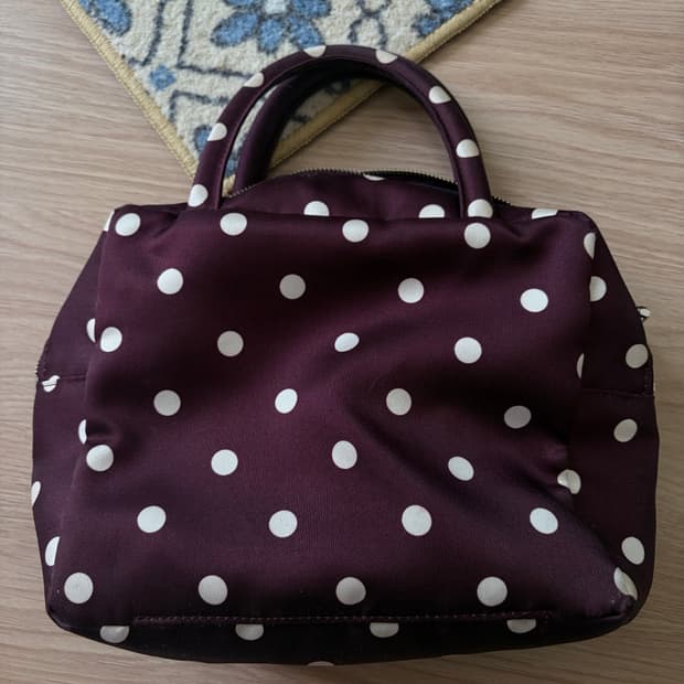 피치바스켓마켓 도트백 퍼플