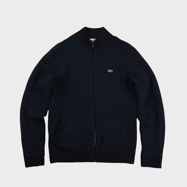 [L] 라코스테 울 니트 집업 자켓