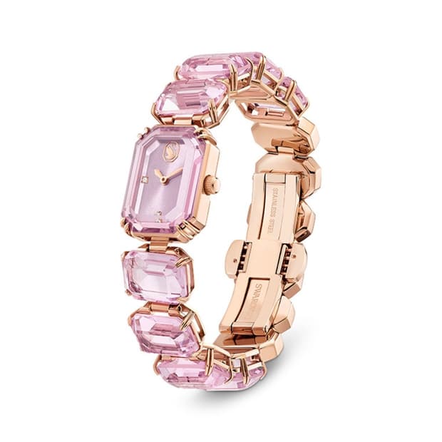 스와로브스키 핑크 밀레니아 워치 시계