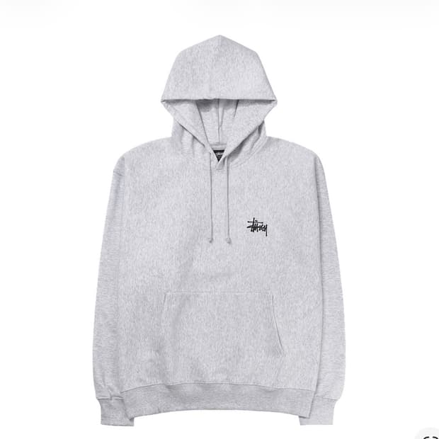 스투시 베이직 후드티 애쉬헤더
