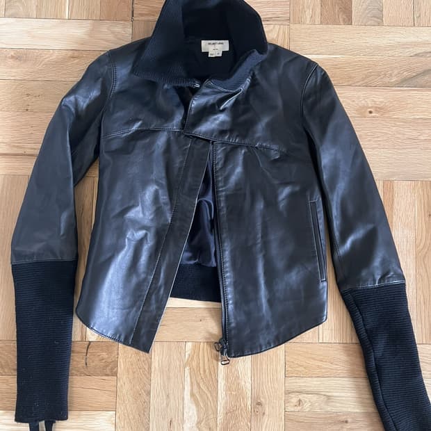 Helmut Lang 램스킨 모토 자켓