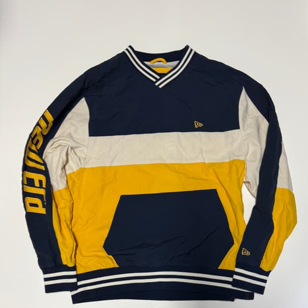 희귀!! 뉴에라 컬러블록 나일론 풀오버 웜업 아노락 L