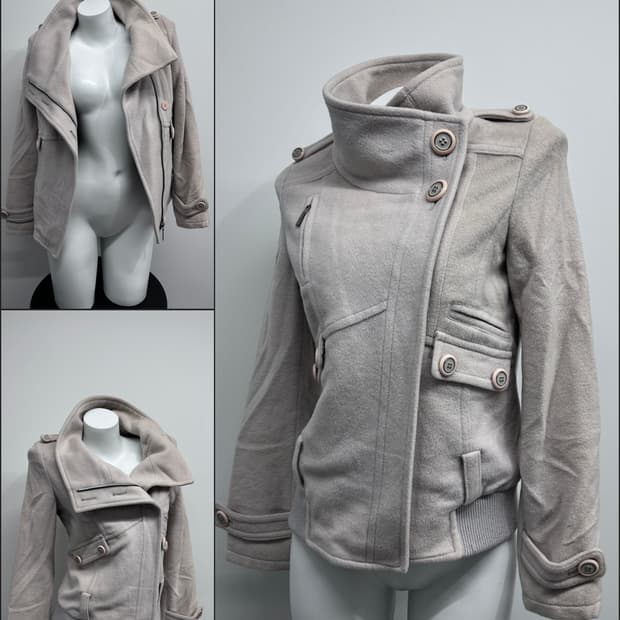 Ggpx 사선 하이넥 울 자켓