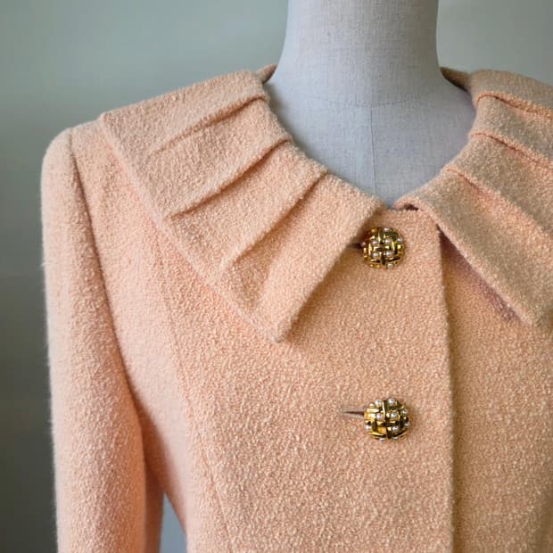 pierre cardin 피에르가르댕 부클 트위드 자켓