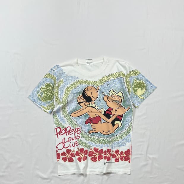 90‘s 95년도 뽀빠이 러브스 올리브 반팔티