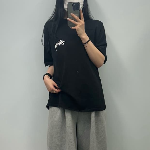 스투시 다이스 블랙 반팔 티셔츠 