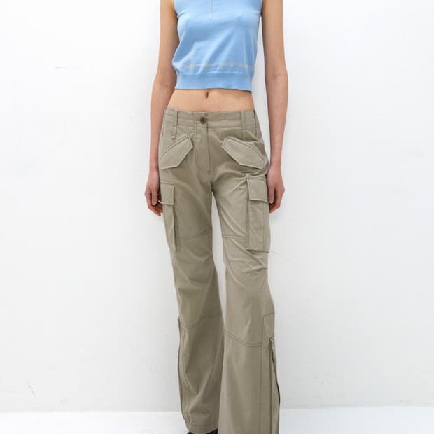S/E/O SLIM POCKET PANTS KHAKI
