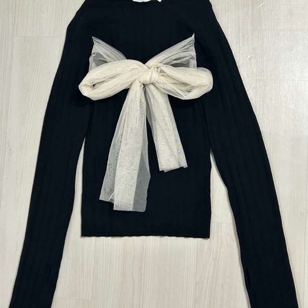 Nemne 마즈깔 쉬폰 리본탑 갸루 로걀탑 